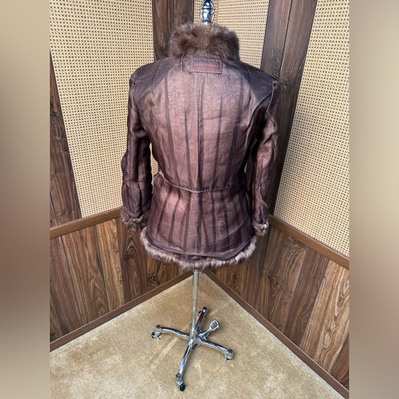 AMAZING DENNIS BASSO DESIGNER SILVERY BROWN RUSSIAN SABLE FUR COAT JACKET SMALL - Picture 10 of 11